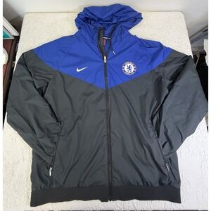 Chelsea FC Authentic Nike XL Pre Match Anthem Full Zip Jacket Pockets Vented